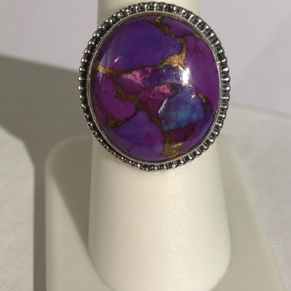 Purple Turquoise in Sterling Silver Ring 16.17 ctw